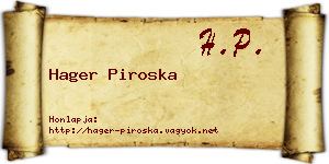 Hager Piroska névjegykártya